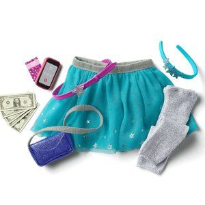 American Girl TRULY ME SPARKLE & SHINE ACCESSORIES for 18" Dolls Skirt Purse NEW
